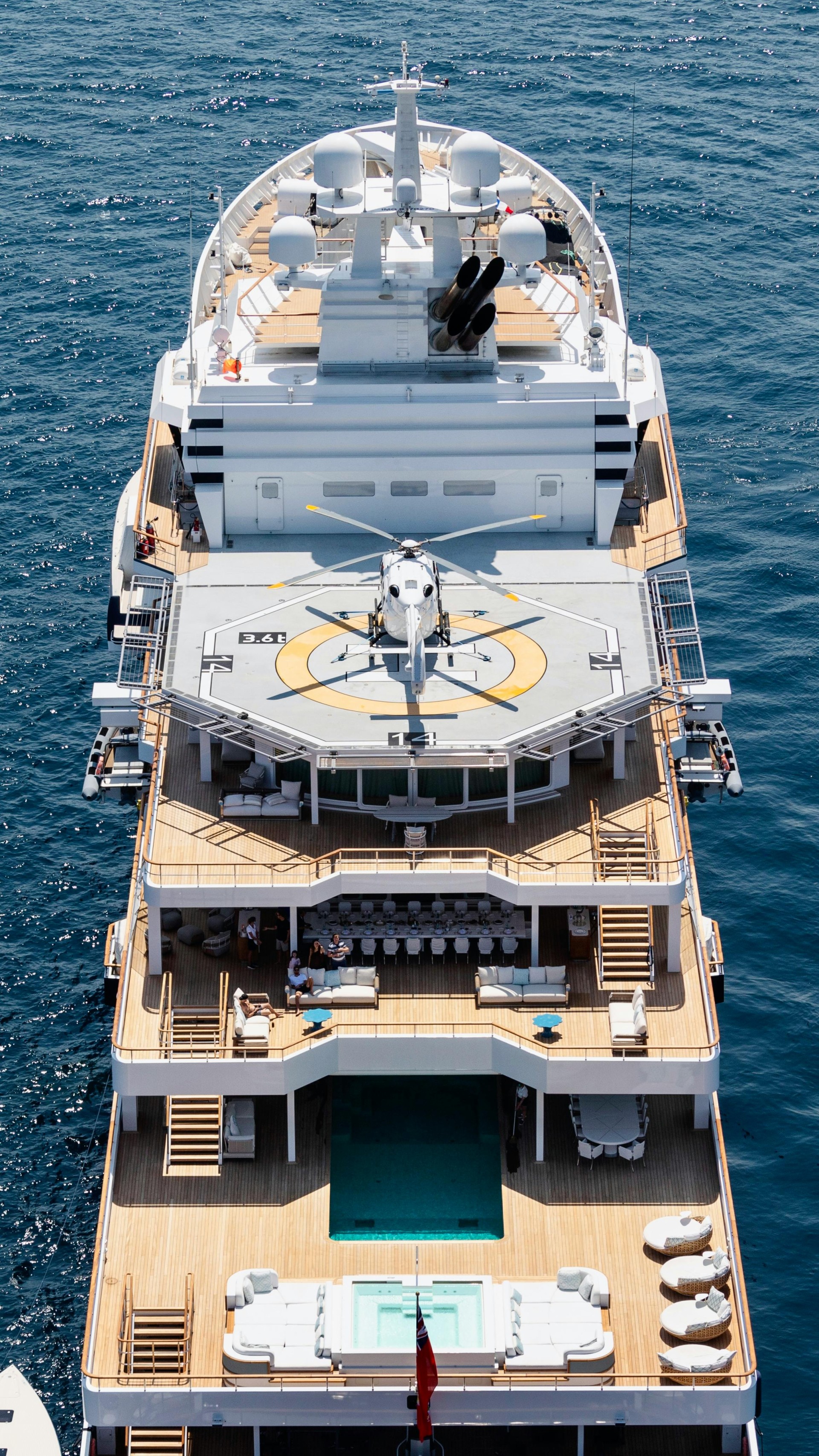 A yacht at anchor in the deep blue Mediterranean